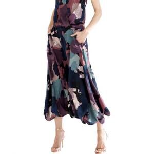 NEW GO BY GO SILK bubbled up skirt in ink